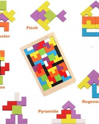 TETRIS Gioco-Puzzle in legno "POLIMINI"