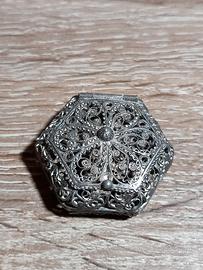 Argento 800 Filigrana Scatola Portapillole 