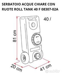 Serbatoio acque camper roulotte