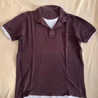 Maglietta Tshirt polo tg. M marrone bianco uomo