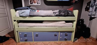 2 letti a castello con rotelle e cassettiera (5)