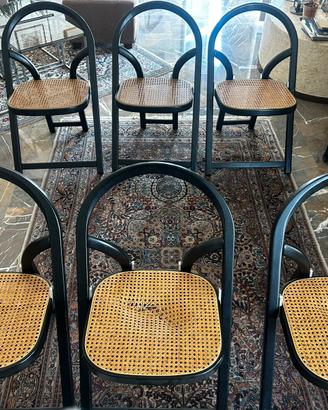 6 sedie design anni 70 richiudibili paglia vienna