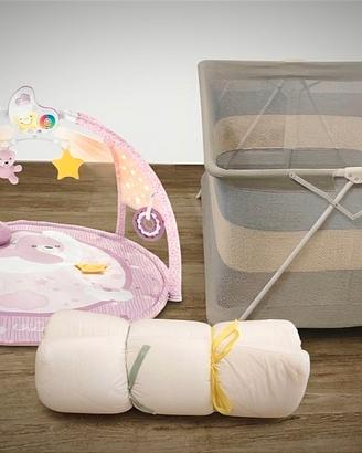 Lotto neonato: tappeto gioco Chicco+box viaggio...