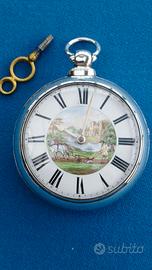 Orologio a verga con doppia cassa in argento, 1857