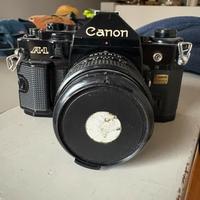 Canon A-1 35mm + Canon FD 28mm funzionante+borsa