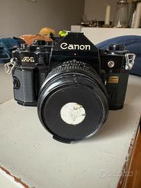 Canon A-1 35mm + Canon FD 28mm funzionante+borsa
