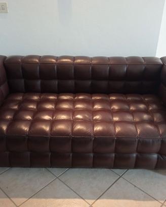 Divano vera pella vintage stile Hoffmann Kubus