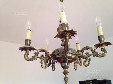 Lampadario a candelabro in stile '800 spagnolo