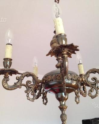 Lampadario a candelabro in stile '800 spagnolo