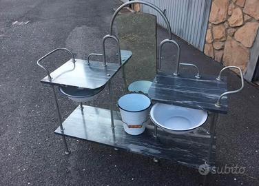 Mobiletto artigianle/design con piano in marmo