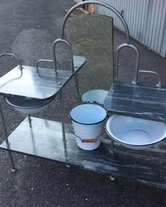Mobiletto artigianle/design con piano in marmo
