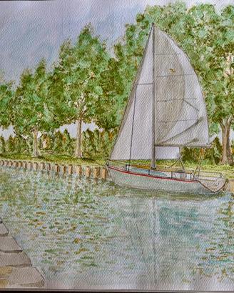 Barca a vela nel canale