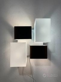 PANZERI - Lampada soffitto vetri cubo bianco/nero