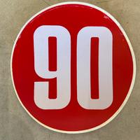 Limite velocità rosso 90 vintage diam.11,5