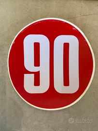 Limite velocità rosso 90 vintage diam.11,5