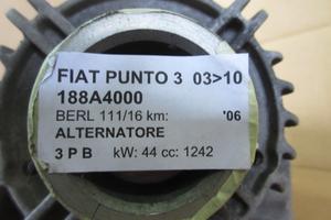 Alternatore FIAT PUNTO 3 1242cc 8V del 2006