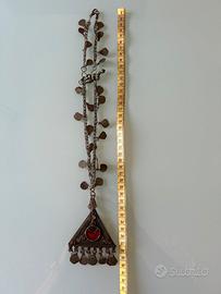 Collana amuleto Afgana in argento Kuchi
