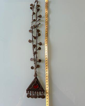 Collana amuleto Afgana in argento Kuchi