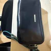 Astuccio a tre comparti Piquadro Blue Square-Nero