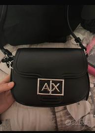 Borsa armani exchange in pelle nera a tracolla
