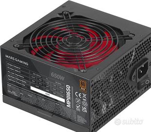 Alimentatore Mars Gaming MPIII650 ATX 650W, 80 Plu
