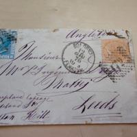 Busta 1876 BOLOGNA per LEEDS (Inghilterra) - 30c (