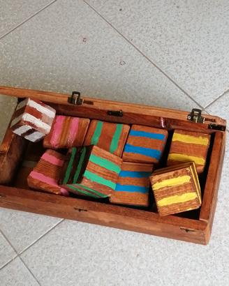 bocce quadre in legno 