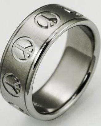 Anello Inciso Simbolo Pace PEACE, LOVE, SUMMER ☮️