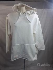Felpa bianca donna oversize 