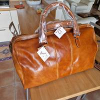 BORSONE BORSA VERA PELLE DA VIAGGIO NUOVO ITALIANO