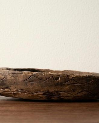 Antica spola da telaio in legno intagliato a mano