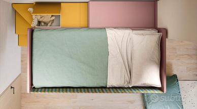 cameretta Nidi con letto castello e scrivania