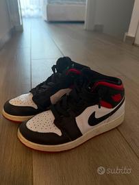 Air Jordan 1 Mid Nero Bianco Rosso - Taglia 38