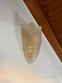 Applique in vetro di Murano panna e oro
