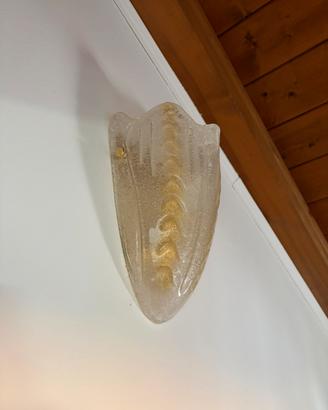 Applique in vetro di Murano panna e oro