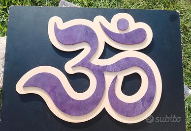 Mandala Om legno Wall Art zen meditazione 40x32