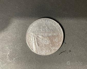 100 lire accademia navale di livorno 1881 1981
