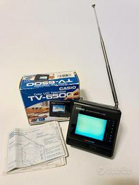 CASIO MINI TV -6500 BATTERIA FUNZIONA 1989 VINTAGE