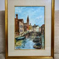 Quadro paesaggistico di Venezia firmato