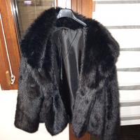 pelliccia nera sintetica 