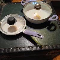 2 Padelle con coperchio 