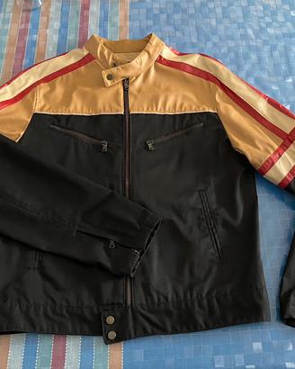 Giacca uomo vintage biker finta pelle taglia XL