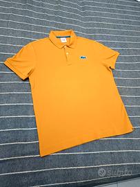 Polo Lacoste slim originale arancione uomo M 