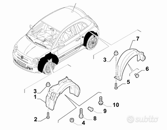 KIT PASSARUOTA RIPARI 500 ABARTH