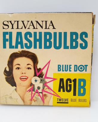 Sylvania 12 flashbulbs blue dot ag1b vintage