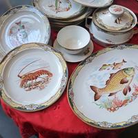 Servizio da pesce Vintage Porcellana "Tipo Limoges