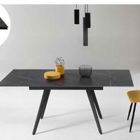 TAVOLO 80X120 ALLUNG.180 IKONE ORESTE MARMO NERO