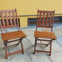 Sedie in legno da giardino pieghevoli