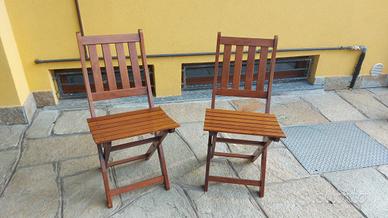 Sedie in legno da giardino pieghevoli
