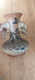 vaso terracotta decorato con 2 manici